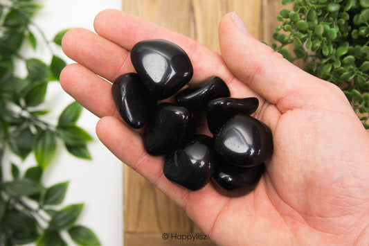 Black Obsidian - Tumbled Stone - In Hand