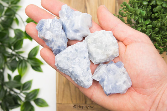 Blue Calcite - Raw Chunks - In Hand