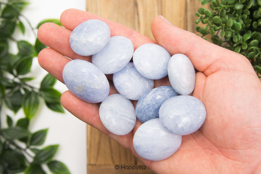 Blue Calcite - Tumbled Stone - In Hand