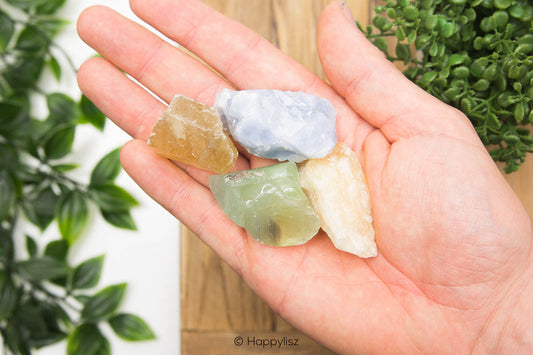 Calcite Quartet - Crystal Set - In Hand