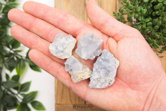 Celestite - Raw Chunks - In Hand