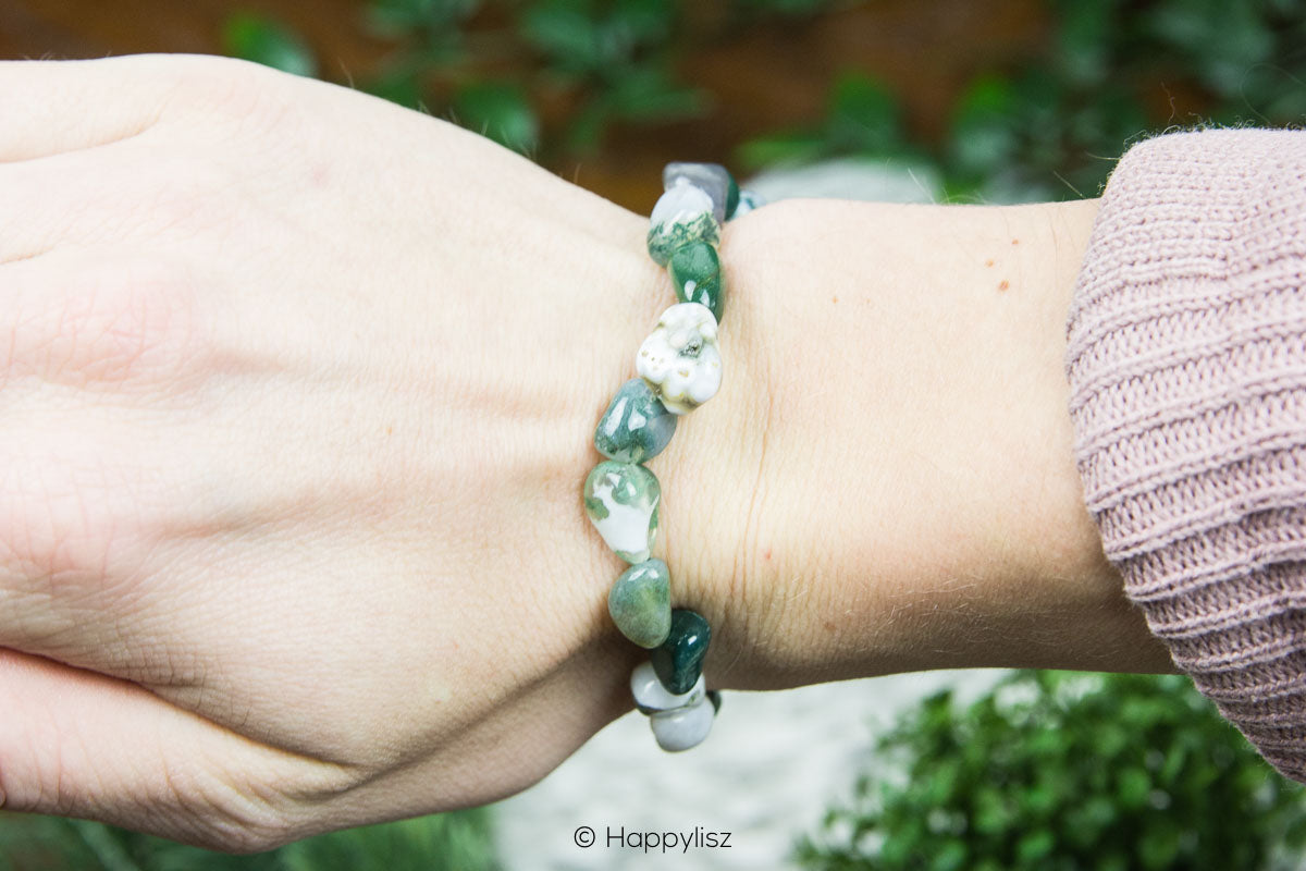 Crystal Bracelet - Moss Agate - Arm