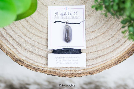Crystal Pendant - Botswana Agate - On Card