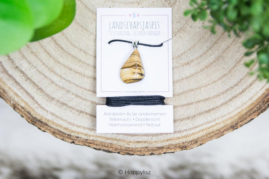 Crystal Pendant - Landscape Jasper - On Card