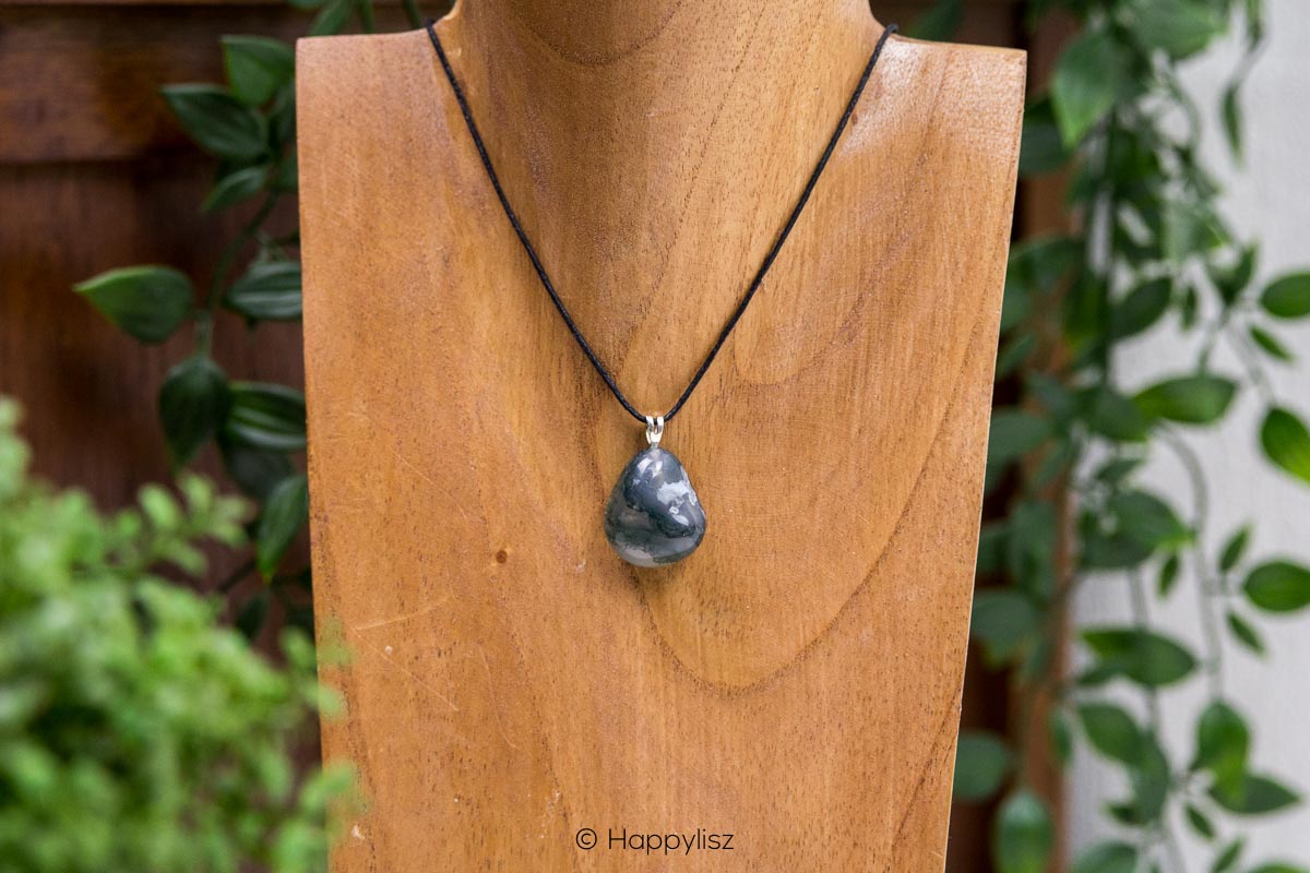 Crystal Pendant - Moss Agate - Hanging