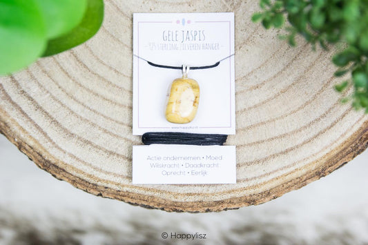 Crystal Pendant - Yellow Jasper - On Card