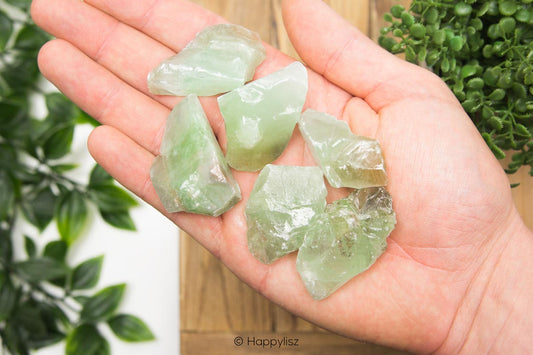 Green Calcite - Raw Chunks - In Hand