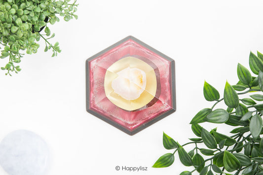 Hexagonal Orgonite Pyramid - Rose Quartz - Top