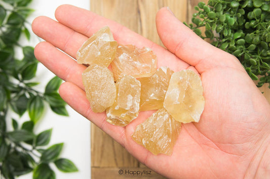 Honey Calcite - Raw Chunks - In Hand