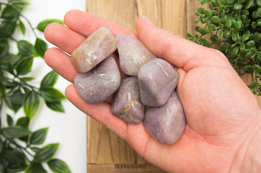 Lavender Quartz - Tumbled Stone - Dark - In Hand