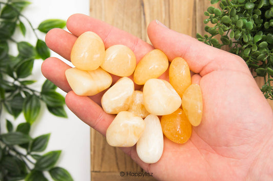 Orange Calcite - Tumbled Stone - In Hand