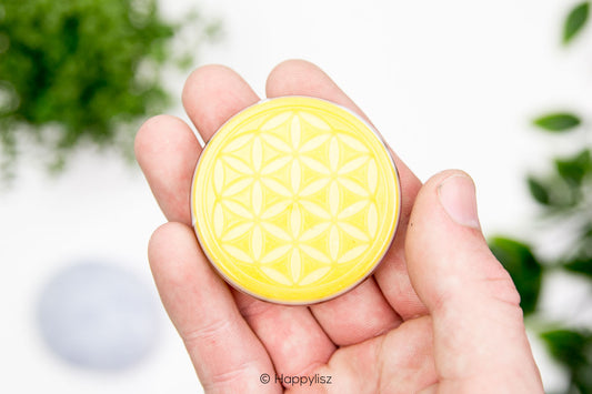 Orgonite Disc - Flower of Life - Opalite - In Hand