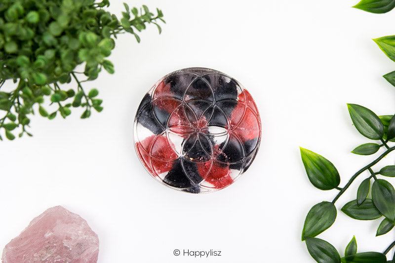 Orgonite Disc - Seed of Life - Onyx - Top