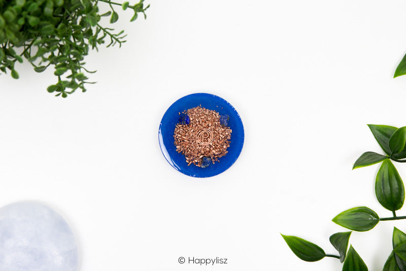 Orgonite Disc - Sri Yantra - Lapis Lazuli - Bottom