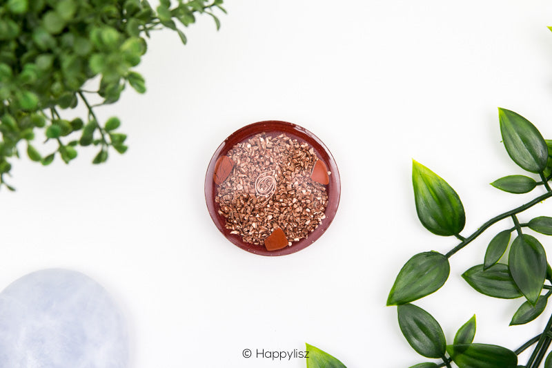 Orgonite Disc - Sri Yantra - Red Jasper - Bottom