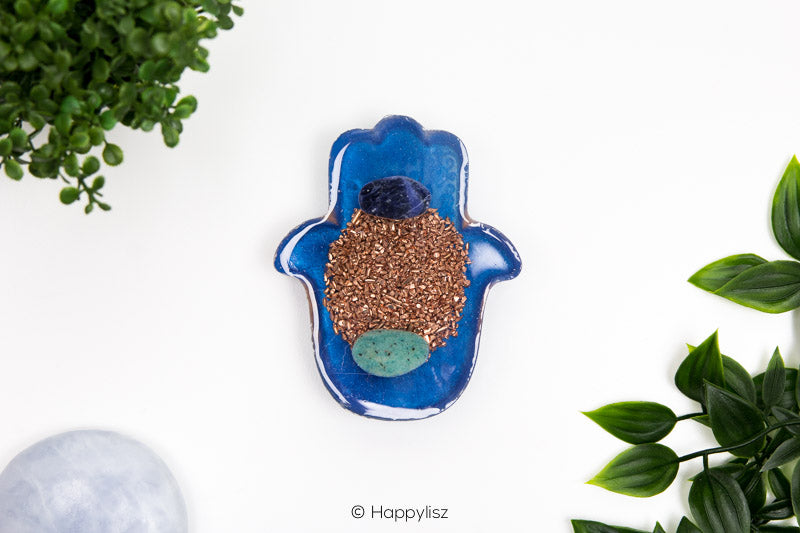Orgonite Hamsa - Sodalite & Amazonite - Bottom