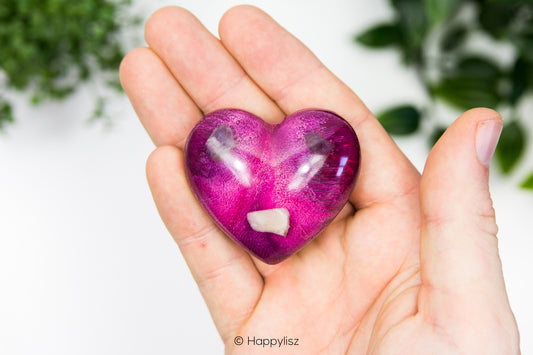 Orgonite Heart - Ruby, Amethist & Moonstone - In Hand