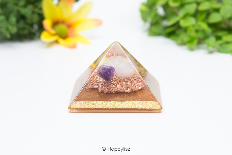 Orgonite Pyramid - Golden Triangle - Side