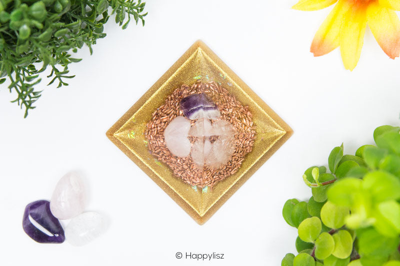 Orgonite Pyramid - Golden Triangle - Top