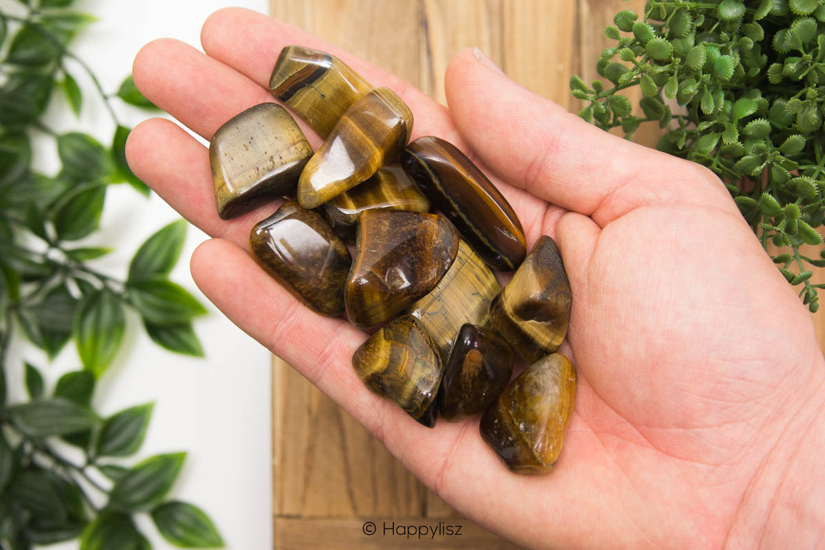 Tiger's Eye - Tumbled Stone - M - In Hand