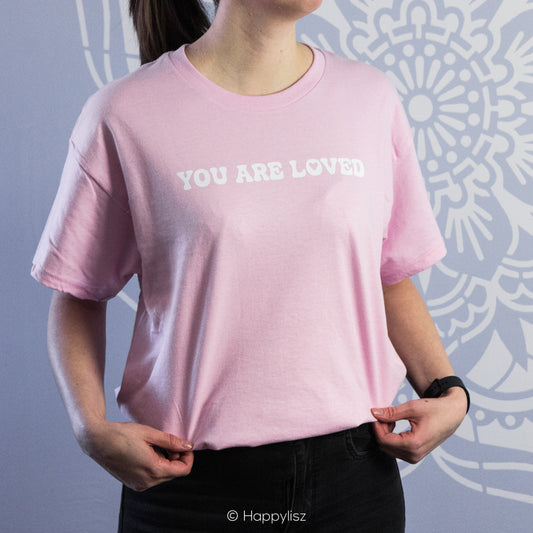 You Are Loved - T-Shirt - Pink - On Model