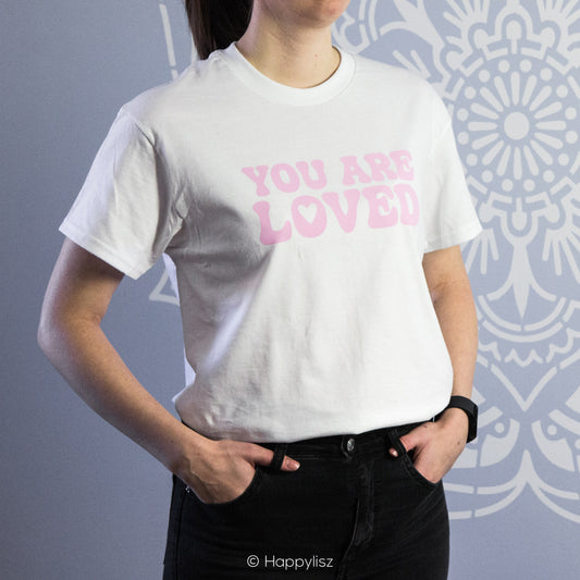 You Are Loved - T-Shirt - White - On Model