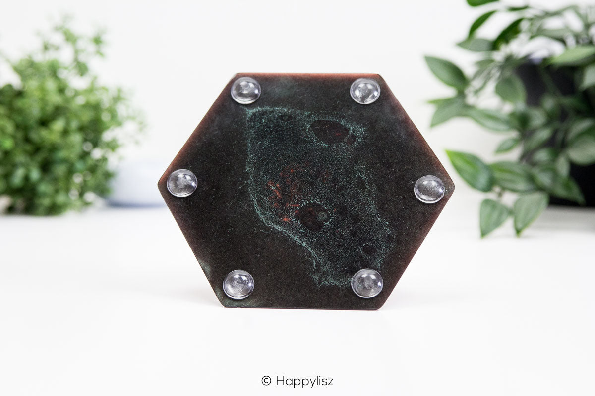 Hexagonal Orgonite Pyramid - Rose Quartz -Bottom