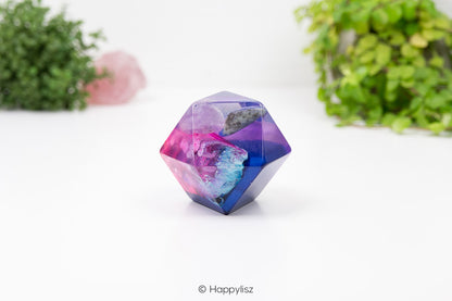 Orgonite Cuboctahedron – Lapis Lazuli, Clear Quartz & Amethyst - 02