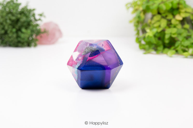 Orgonite Cuboctahedron – Lapis Lazuli, Clear Quartz & Amethyst - 03