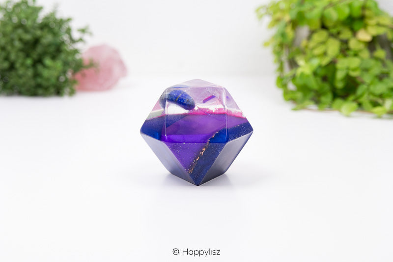 Orgonite Cuboctahedron – Lapis Lazuli, Clear Quartz & Amethyst - 04