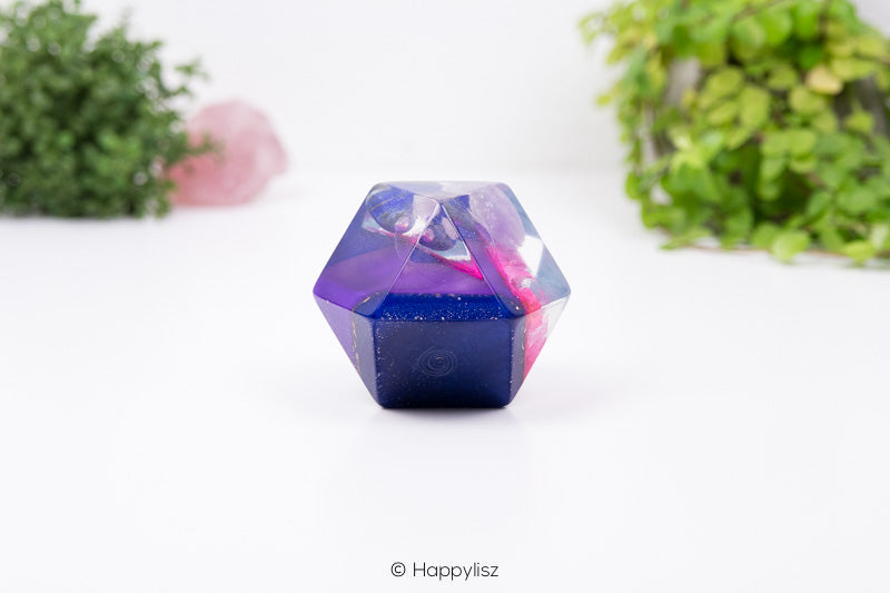 Orgonite Cuboctahedron – Lapis Lazuli, Clear Quartz & Amethyst - 05