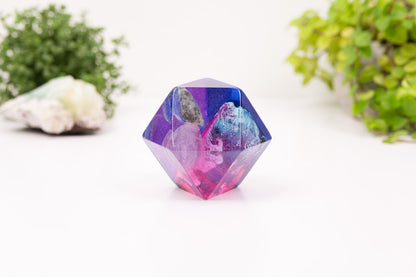 Orgonite Cuboctahedron - Lapis Lazuli Clear Quartz & Amethyst - 08