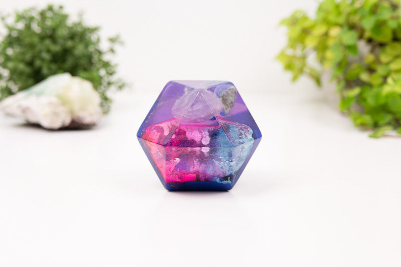 Orgonite Cuboctahedron - Lapis Lazuli Clear Quartz & Amethyst - 09