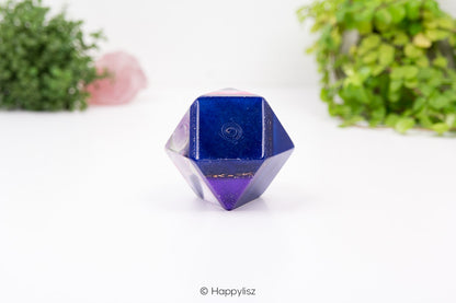 Orgonite Cuboctahedron – Lapis Lazuli, Clear Quartz & Amethyst - Bottom