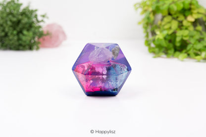 Orgonite Cuboctahedron – Lapis Lazuli, Clear Quartz & Amethyst - Front