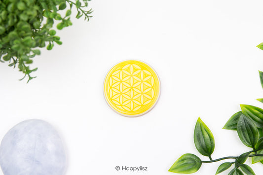 Orgonite Disc - Flower of Life - Opalite - Top