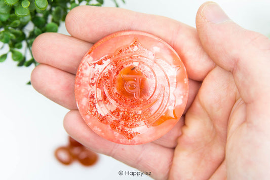Orgonite Disc - Sacral Chakra - In Hand