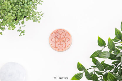 Orgonite Disc - Seed of Life - Carnelian - Top