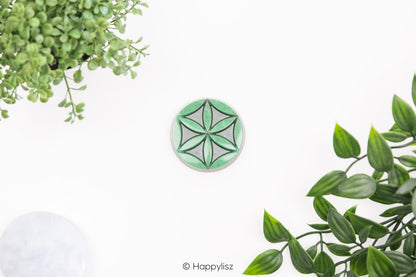 Orgonite Disc - Seed of Life - Hawk's Eye - Top