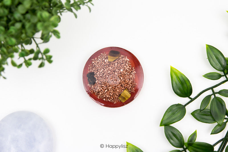 Orgonite Disc - Seed of Life - Tiger's Eye - Bottom