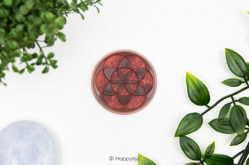 Orgonite Disc - Seed of Life - Tiger's Eye - Top