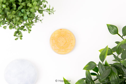 Orgonite Disc - Sri Yantra - Golden Triangle - Top