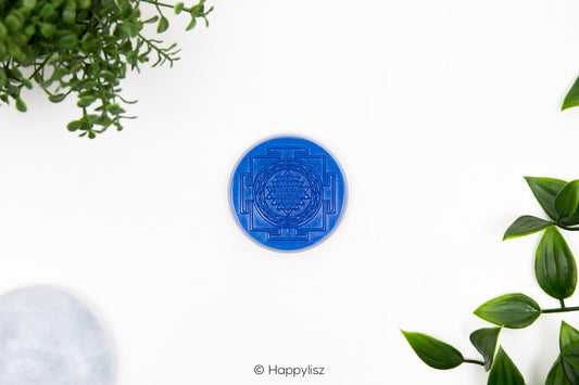 Orgonite Disc  Sri Yantra - Lapis Lazuli - Top