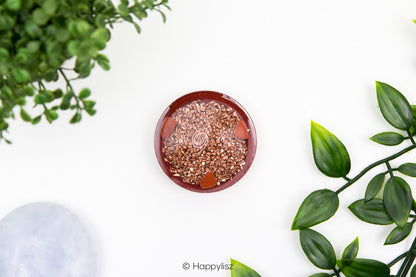 Orgonite Disc - Sri Yantra - Red Jasper - Bottom