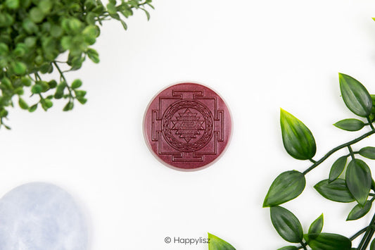 Orgonite Disc - Sri Yantra - Red Jasper - Top