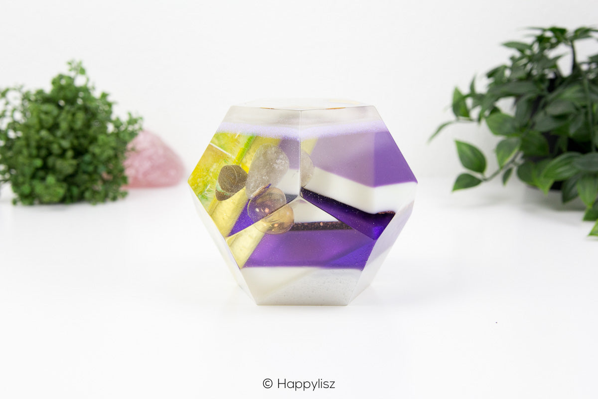 Orgonite Dodecahedron – Adamite, Manifestation Crystal & Sunshine - 01