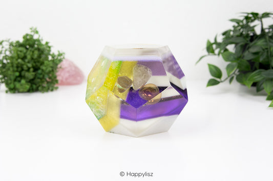Orgonite Dodecahedron – Adamite, Manifestation Crystal & Sunshine - Side