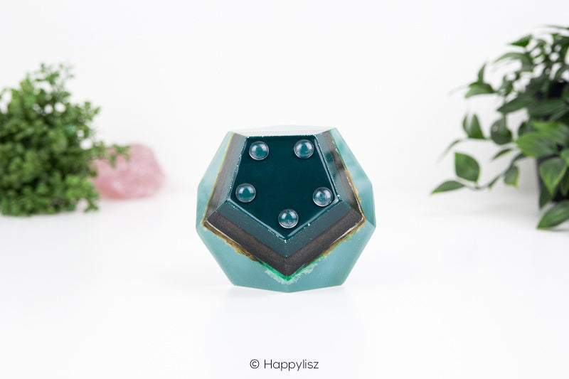 Orgonite Dodecahedron Pyramid – Malachite, Flower Agate & Serpentine - Bottom