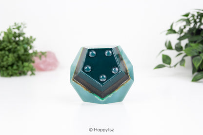 Orgonite Dodecahedron Pyramid – Malachite, Flower Agate & Serpentine - Bottom