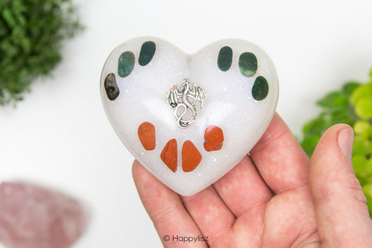 Orgonite Heart - Heliotrope & Red Jasper - In Hand